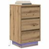 vidaXL Bedside Cabinet with LED Lights&nbsp;Artisan Oak 38x34x65 cm