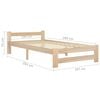vidaXL Bed Frame without Mattress Solid Pine Wood 100x200 cm