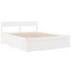 vidaXL Bed Frame without Mattress White 150x200 cm King Size Solid Wood Pine