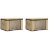 vidaXL Storage Box with Transparent Side Window 2 pcs Cream