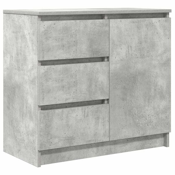 vidaXL Sideboard with Drawer Concrete Grey 71x35x65 cm Engineered Wood