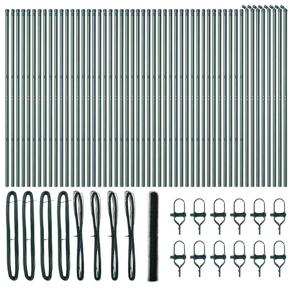 vidaXL Fence Post Green 100 x 1.5 m (36 mm mesh) Steel and PVC