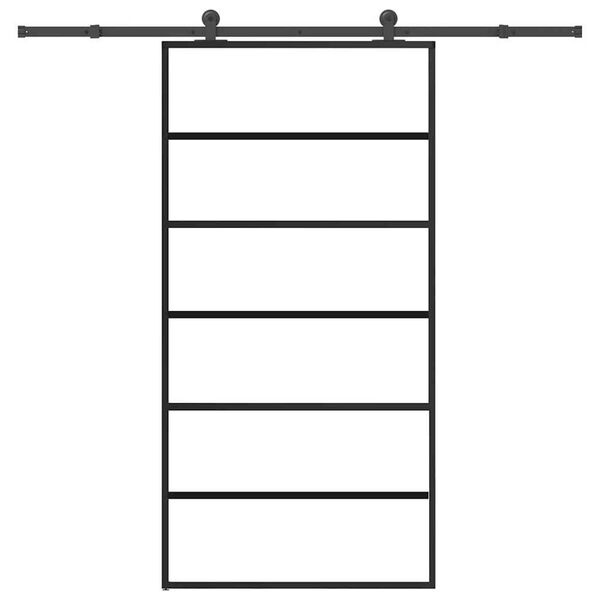 vidaXL Sliding Door with Hardware Set 102x205 cm ESG Glass&Aluminium