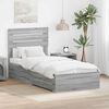 vidaXL Bed Frame Grey Sonoma and Silver 75 x 190 cm Engineered Wood