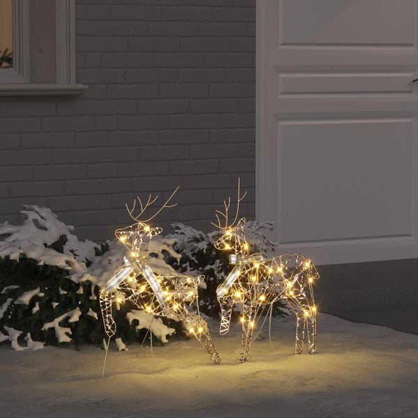 vidaXL LED Reindeers with 40 LEDs 2 pcs Warm White PET
