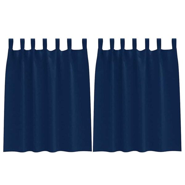 vidaXL Blackout Curtains with Rings 2 pcs Dark Blue 140 x 140 cm