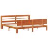vidaXL Bed Frame with Headboard 2 pcs Wax Brown Solid Pine Wood