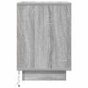 vidaXL Bedside Cabinets with LED Lights&nbsp;2 pcs Grey Sonoma 38x34x50 cm
