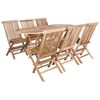 vidaXL Garden Furniture Set 7 pcs Natural Solid Teak Wood
