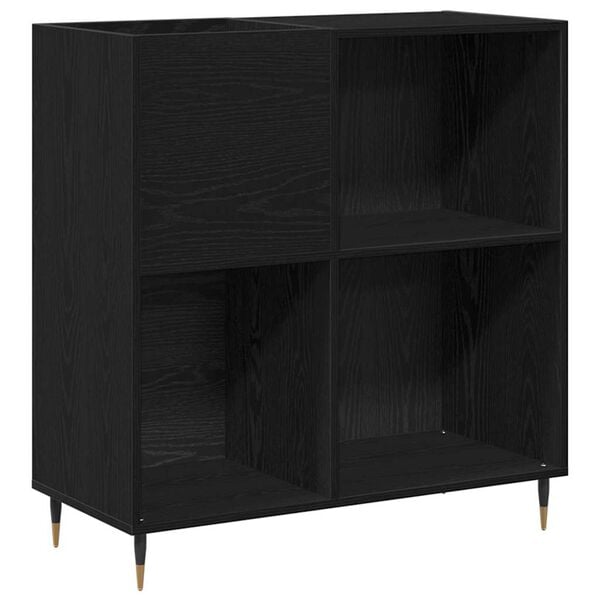 vidaXL Record Cabinet Black Oak 85 x 38 x 89 cm Engineered Wood