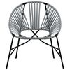 vidaXL Garden Egg Chair Black and Light Grey Poly Rattan