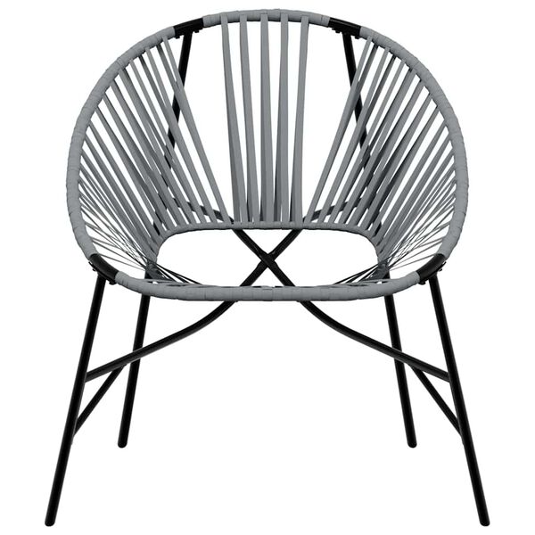 vidaXL Garden Egg Chair Black and Light Grey Poly Rattan