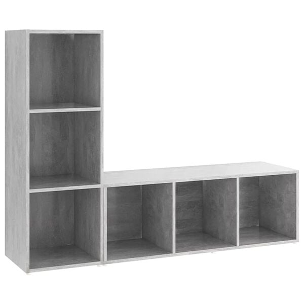 vidaXL TV Cabinets 2 pcs Concrete Grey 107x35x37 cm Engineered Wood