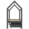 vidaXL Kids Bed Frame with a Drawer Dark Grey Solid Pine Wood 70x140cm