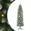 vidaXL Artificial Slim Christmas Tree Green and White 180 cm