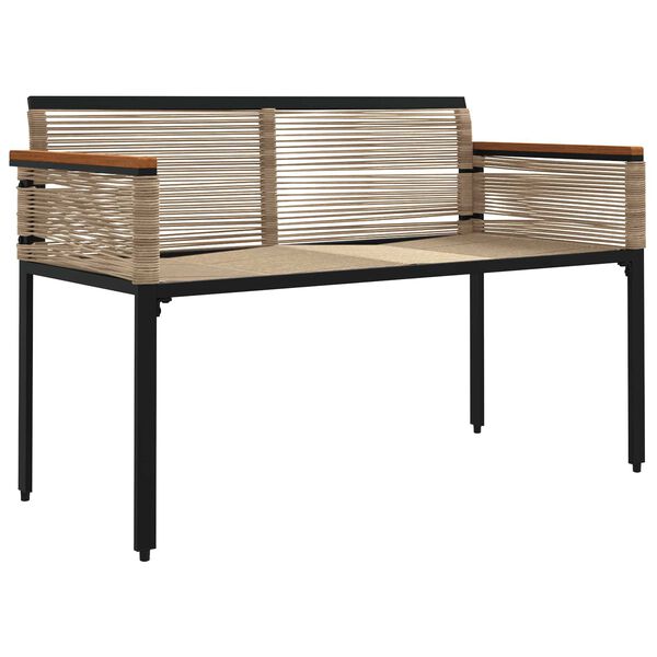 vidaXL Outdoor Bench Beige and Cream White 117 x 54 x 74.5 cm