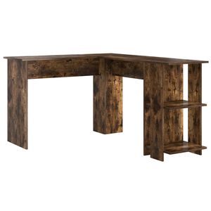 vidaXL Corner Desk Smoked Oak 140 x 113.5 x 75 cm Engineered Wood