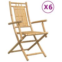 vidaXL Folding Garden Chairs 6 pcs 53x66x99 cm Bamboo