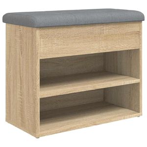 vidaXL Shoe Bench Sonoma Oak 62x32x50 cm Engineered Wood