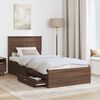 vidaXL Bed Frame Brown Oak and Silver 100 x 200 cm Engineered Wood