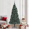 vidaXL Artificial Pre-lit Christmas Tree with Ball Set Green 210 cm