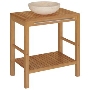 vidaXL Vanity Cabinet With Sink | Cream and Natural Wood