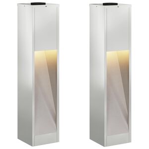 vidaXL Solar Led Pathway Light 2 pcs Warm White 18 x 18 x 80 cm