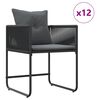 vidaXL Garden Dining Set 13 pcs Black Steel