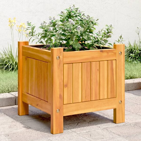 vidaXL Garden Planter with Liner 31x31x30 cm Solid Wood Acacia