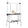 vidaXL Adjustable Dog Grooming Table with 2 Loops and Basket
