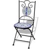 vidaXL Folding Bistro Chairs 2 pcs Ceramic Blue and White