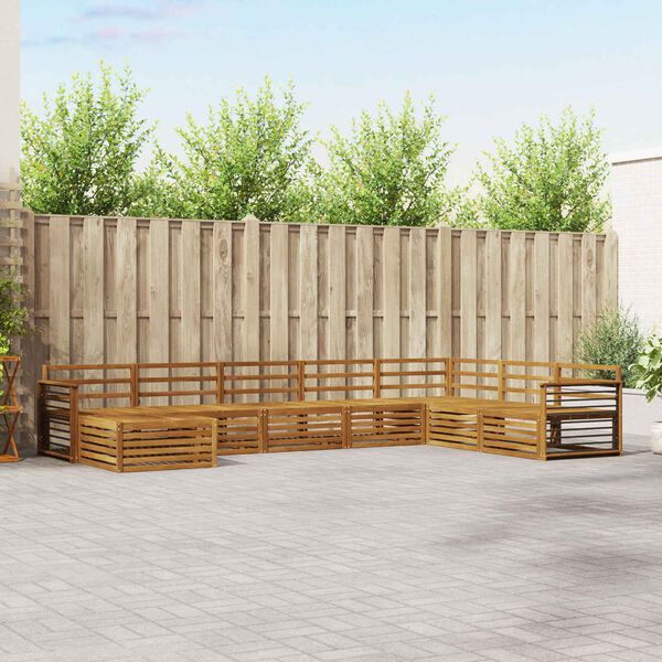 vidaXL Sofa Sets 8 pcs Natural Solid Acacia Wood