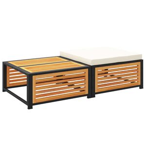 vidaXL Garden Table with Stool Solid Wood Acacia
