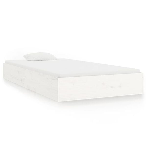 vidaXL Bed Frame without Mattress White Solid Wood 90x200 cm