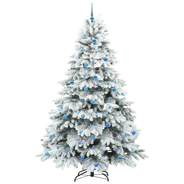 vidaXL Artificial Christmas Tree with 300 LEDs Green 240 cm PE and PVC