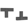 vidaXL 6 Piece TV Cabinet Set Grey Solid Wood Pine