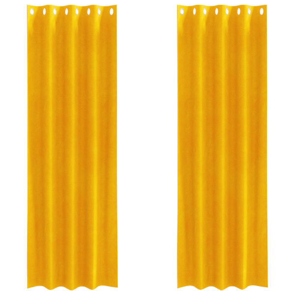 vidaXL Blackout Curtains 2 pcs Mustard Yellow 140 x 260 cm Velvet