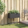 vidaXL Garden Planter with Shelf Black Poly Rattan
