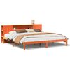 vidaXL Bookcase Bed without Mattress Wax Brown 180x200 cm Super King Solid Wood Pine