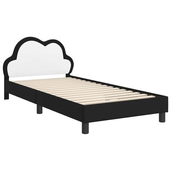 vidaXL Children's Bed Frame with Headboard Black 90 x 190 cm PU