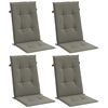 vidaXL Highback Chair Cushions 4 pcs Melange Dark Grey 120x50x4 cm Fabric