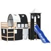 vidaXL Kids' Loft Bed with Tower without Mattress White&Black 80x200cm