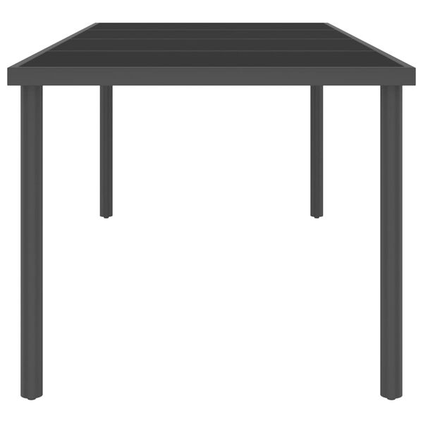 vidaXL Outdoor Dining Table Anthracite 220x90x75 cm Steel and Glass