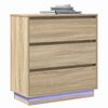 vidaXL Bedside Cabinet Sonoma Oak 71 x 34.5 x 75 cm Engineered wood