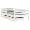vidaXL Kids Bed Frame with Drawers White 70x140 cm Solid Wood Pine