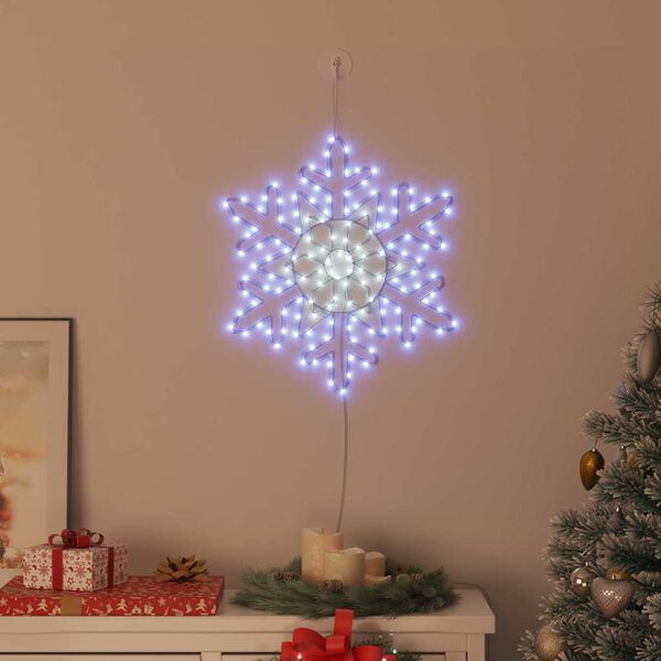 vidaXL Christmas Snowflake with 156 LEDs Blue 55.5 x 55.5 x 0.75cm PVC
