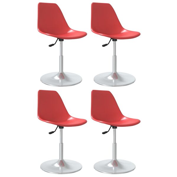 vidaXL Swivel Dining Chairs 4 pcs Red PP