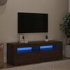 vidaXL TV Cabinet with LED Lights Brown Oak 120x35x40 cm