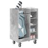 vidaXL Golf Cabinet with Wheel Plain Concrete Grey 65 x 45 x 98 cm