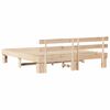 vidaXL Bed Frame with Headboard Natural 200 x 200 cm Solid Pine Wood